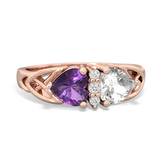 amethyst-white topaz celtic ring