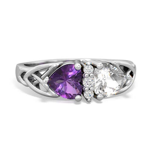 amethyst-white topaz celtic ring