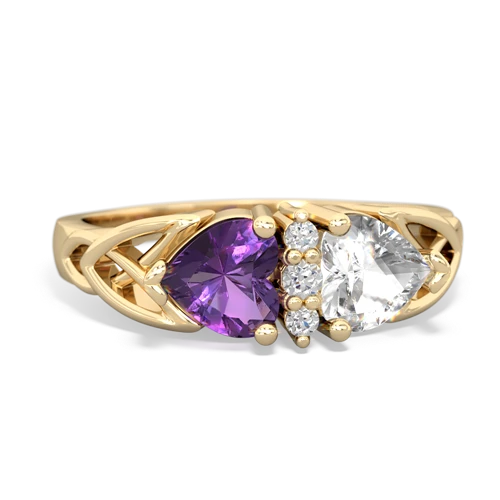 amethyst-white topaz celtic ring