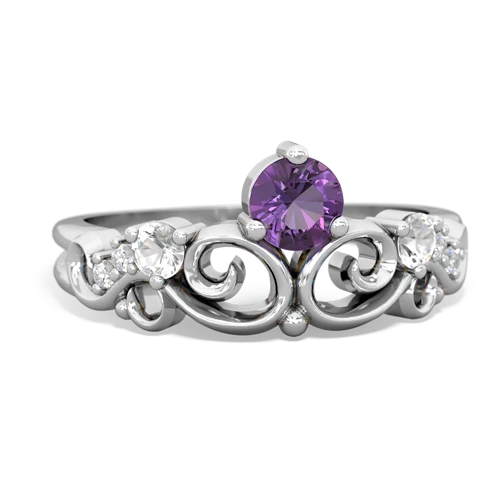 amethyst-white topaz crown keepsake ring