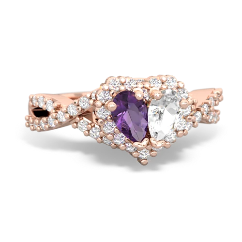 amethyst-white topaz engagement ring