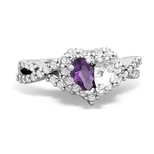 amethyst-white topaz engagement ring