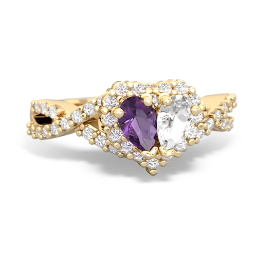 amethyst-white topaz engagement ring