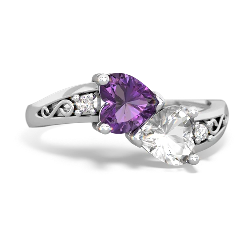 amethyst-white topaz filligree ring