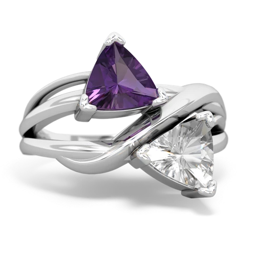 amethyst-white topaz filligree ring