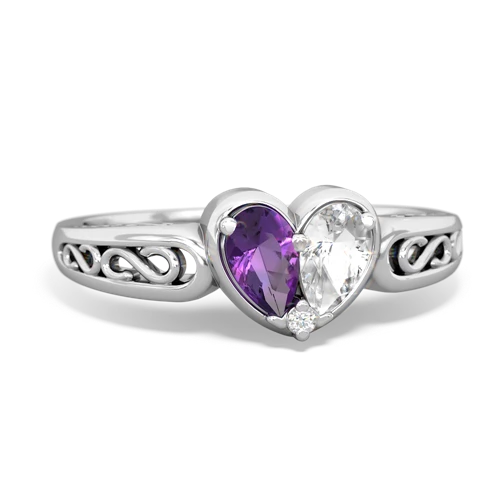 amethyst-white topaz filligree ring