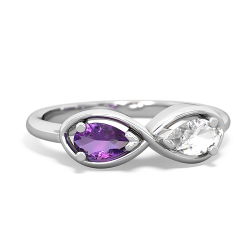 amethyst-white topaz infinity ring