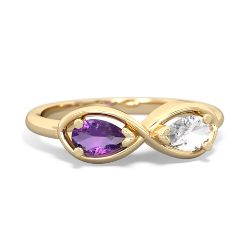 amethyst-white topaz infinity ring