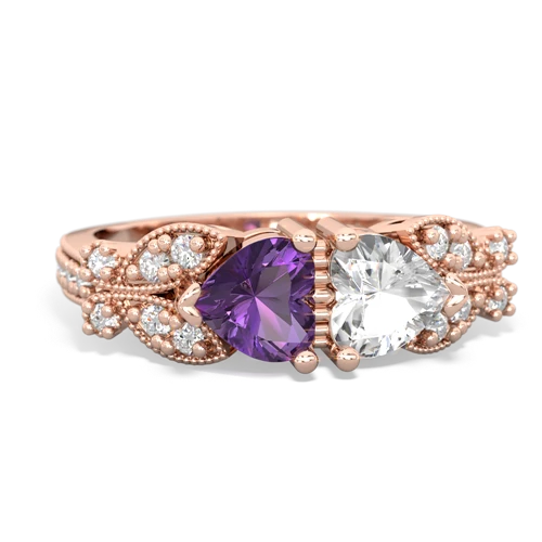 amethyst-white topaz keepsake butterfly ring