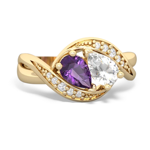 Amethyst Genuine Amethyst with Genuine White Topaz Summer Winds ring Ring