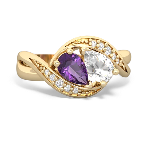 amethyst-white topaz keepsake curls ring