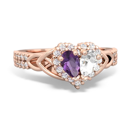 amethyst-white topaz keepsake engagement ring