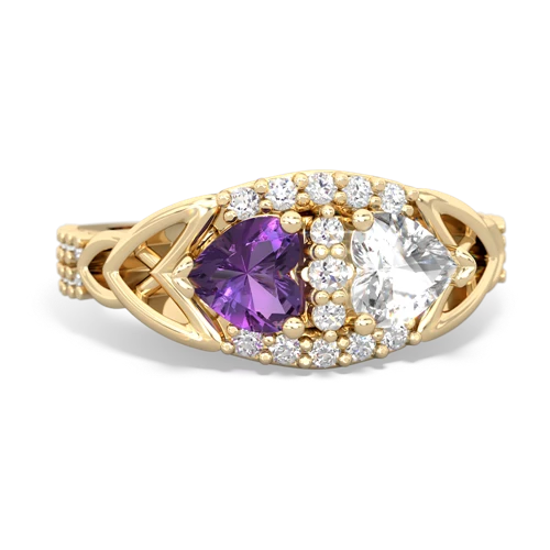 amethyst-white topaz keepsake engagement ring