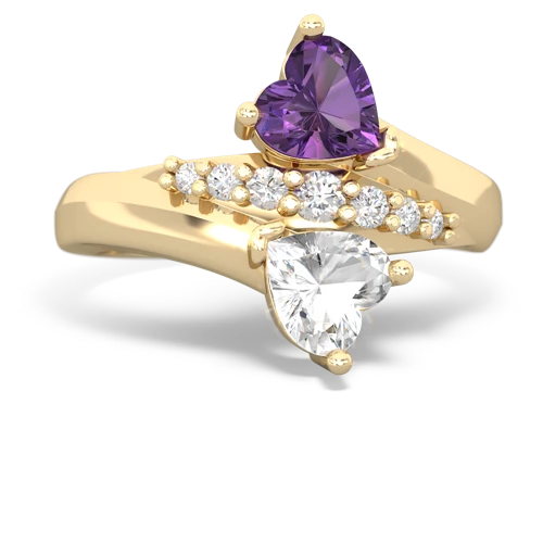 amethyst-white topaz modern ring