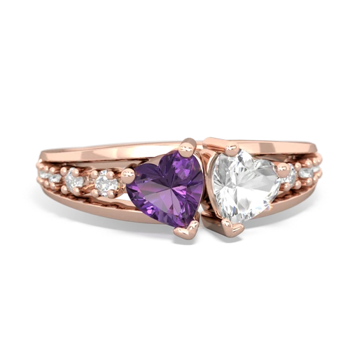 amethyst-white topaz modern ring