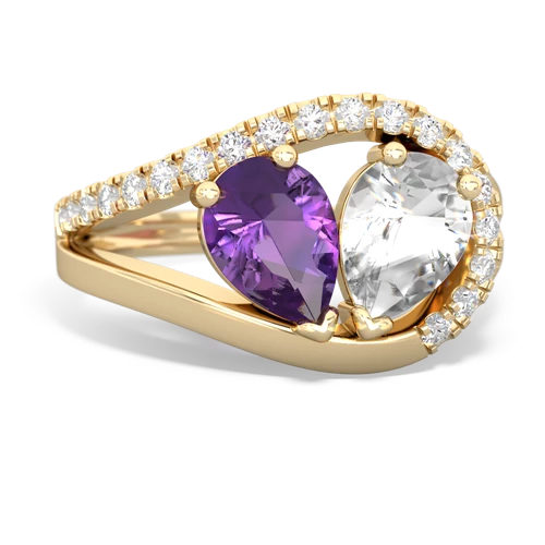 amethyst-white topaz pave heart ring