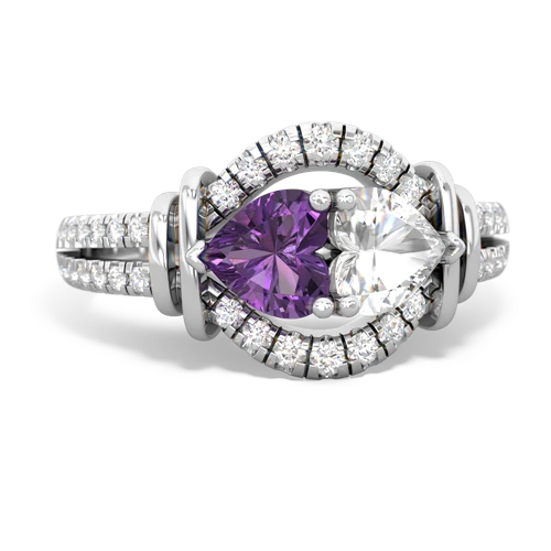 amethyst-white topaz pave keepsake ring