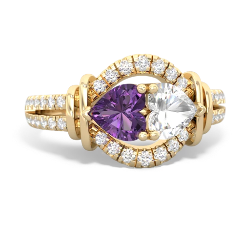 amethyst-white topaz pave keepsake ring