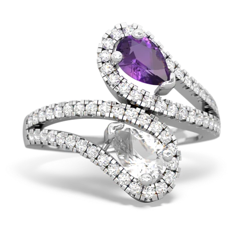 amethyst-white topaz pave swirls ring