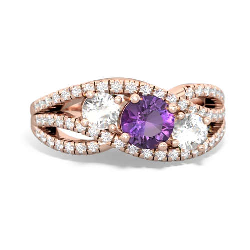 amethyst-white topaz three stone pave ring