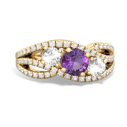 amethyst-white topaz three stone pave ring