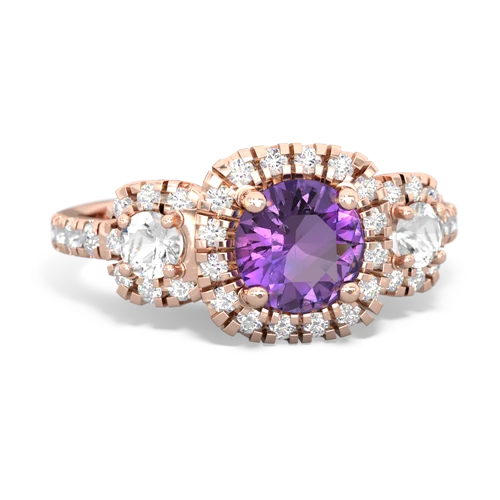 amethyst-white topaz three stone regal ring