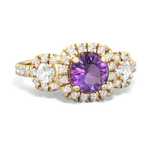 amethyst-white topaz three stone regal ring