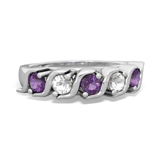 amethyst-white topaz timeless ring