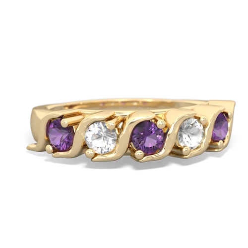 amethyst-white topaz timeless ring