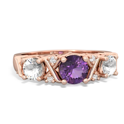 amethyst-white topaz timeless ring