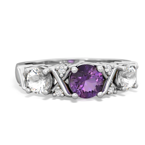 amethyst-white topaz timeless ring