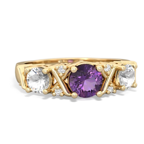 amethyst-white topaz timeless ring