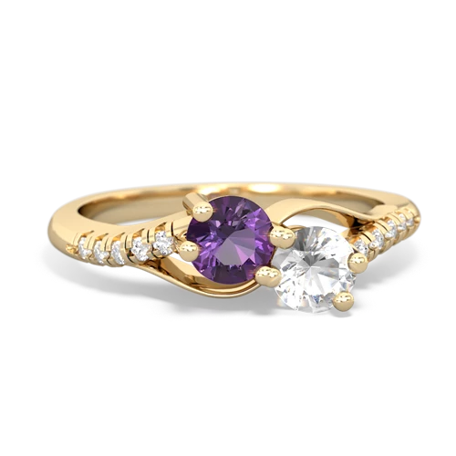 amethyst-white topaz two stone infinity ring