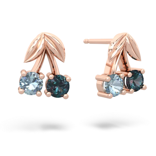 aquamarine-alexandrite cherries earrings