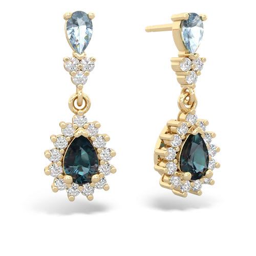 aquamarine-alexandrite dangle earrings