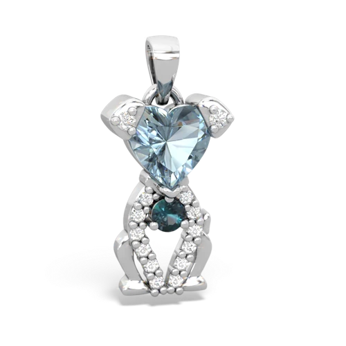 aquamarine-alexandrite birthstone puppy pendant