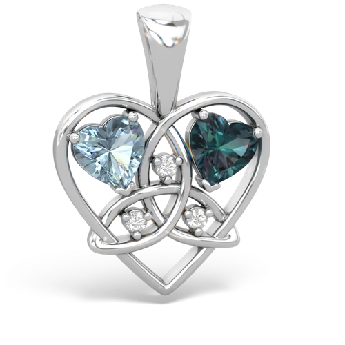 aquamarine-alexandrite celtic heart pendant