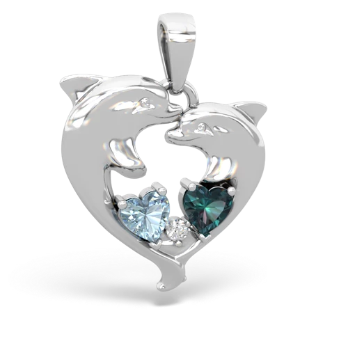 aquamarine-alexandrite dolphins pendant