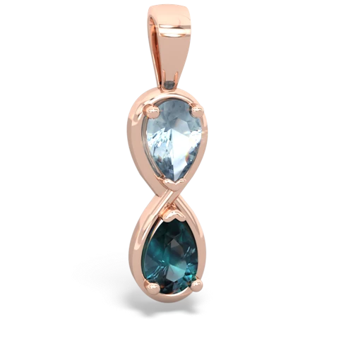 Aquamarine Genuine Aquamarine with Lab Created Alexandrite Infinity pendant Pendant