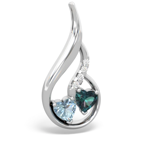 aquamarine-alexandrite keepsake swirl pendant