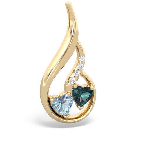 aquamarine-alexandrite keepsake swirl pendant