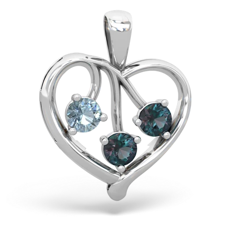 aquamarine-alexandrite love heart pendant