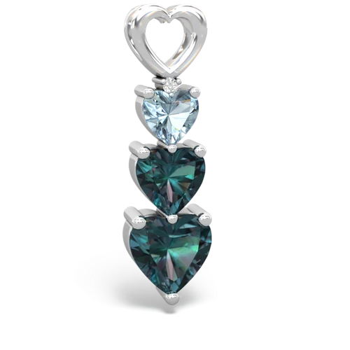 aquamarine-alexandrite three stone pendant