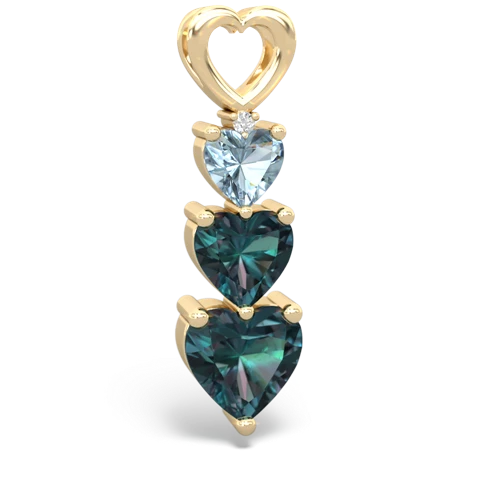Aquamarine Genuine Aquamarine with Lab Created Alexandrite and Lab Created Ruby Past Present Future pendant Pendant