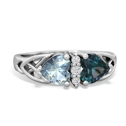 aquamarine-alexandrite celtic ring