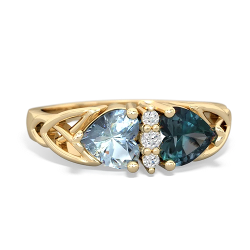 aquamarine-alexandrite celtic ring