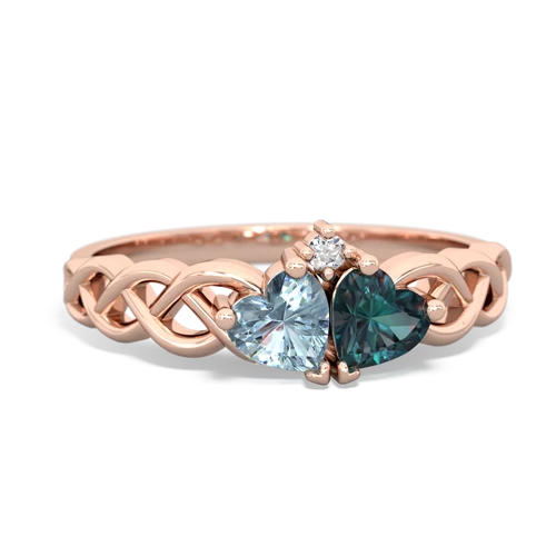 aquamarine-alexandrite celtic braid ring