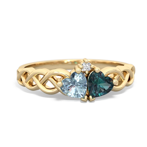 aquamarine-alexandrite celtic braid ring