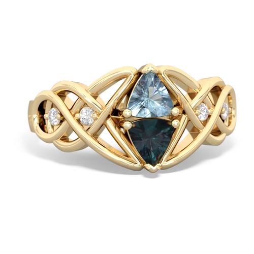 aquamarine-alexandrite celtic knot ring