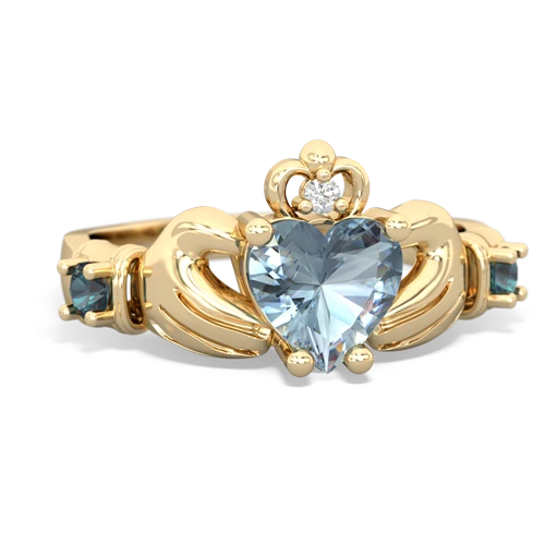 aquamarine-alexandrite claddagh ring